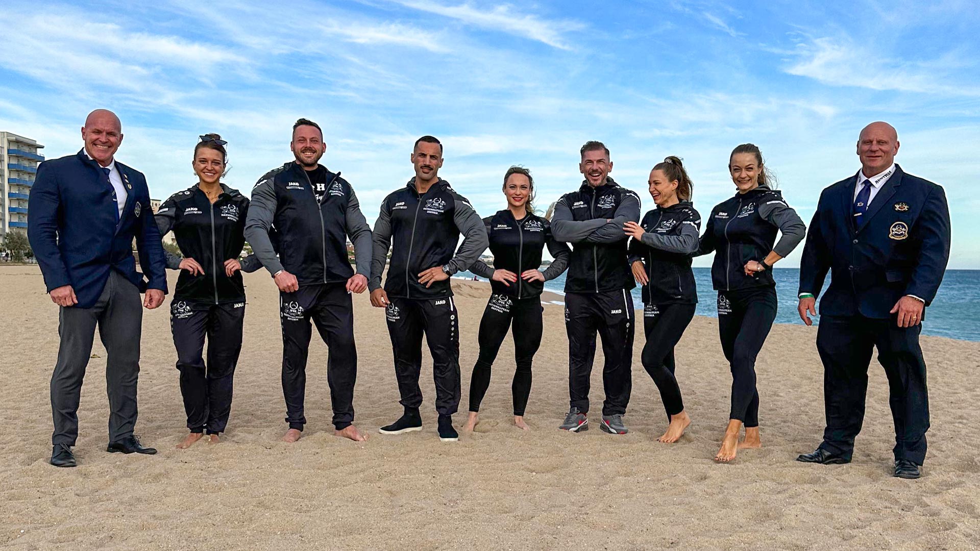 Najeeb und die österreichische Nationalmannschaft in Santa Susanna, Barcelona, 2023